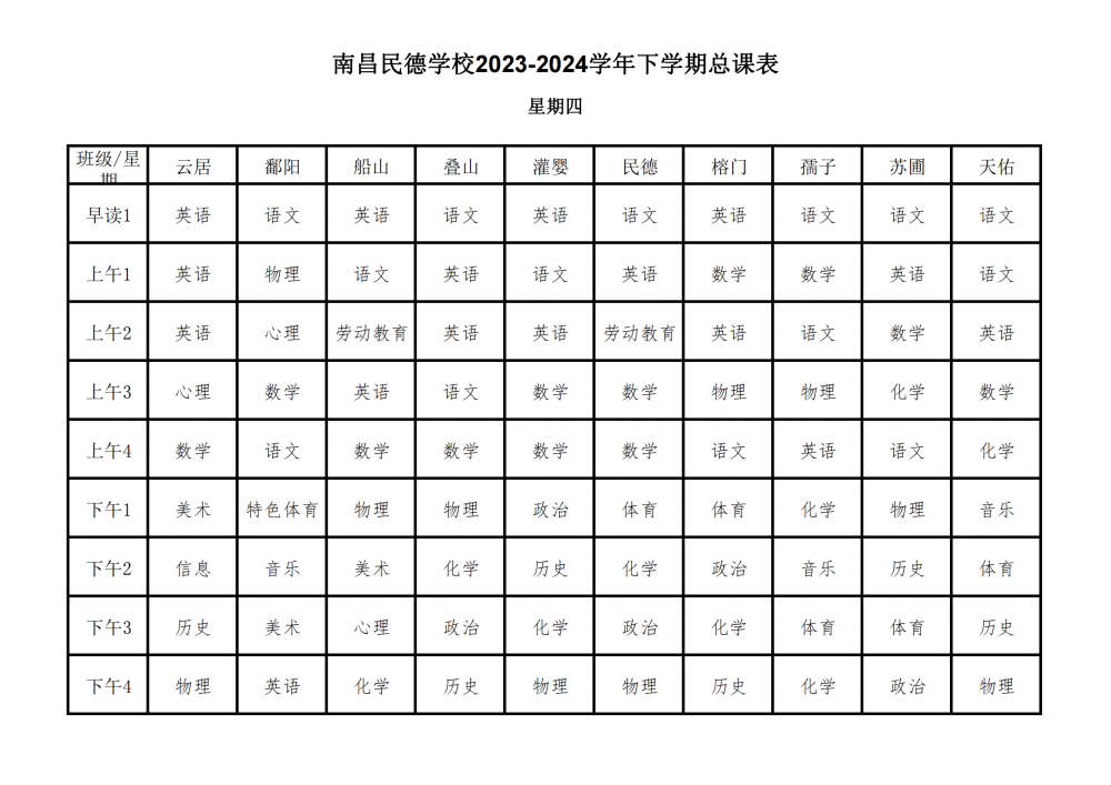 南昌民德学校2023-2024学年下学期总课表3.6_23